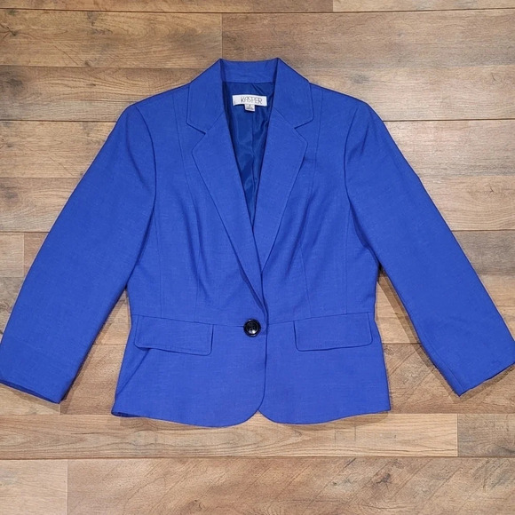 Kasper | Bright Blue Single Button Blazer - Picture 1 of 4